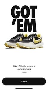 Nike X Sacai x Undercover  LD Waffle "Bright Citron" | Size 11.5 | DJ4877-001 - Picture 1 of 5