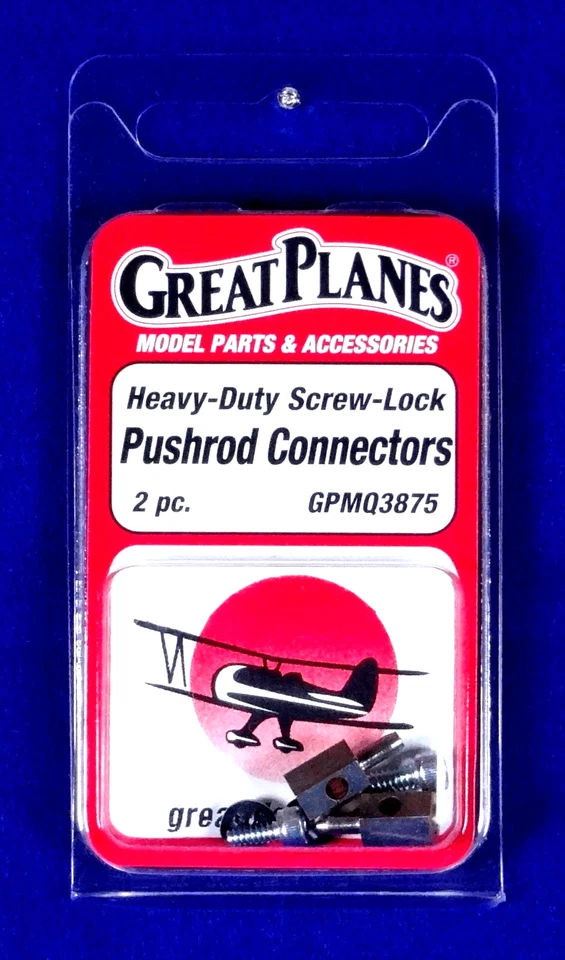 2of Great Planes GPMQ3875 Heavy Duty Screw Lock Pushrod Connector 2pc