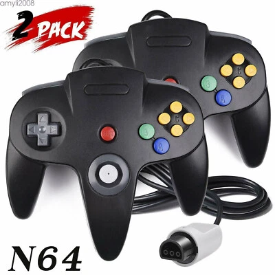 Classic N64 Controllers Wired Gamepad Joystick For Nintendo 64 N64 Video Games - Image 1 of 4