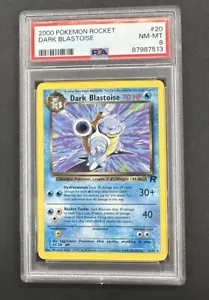 DARK BLASTOISE 20/82 TEAM ROCKET NON HOLO Graded PSA 8 - Picture 1 of 2