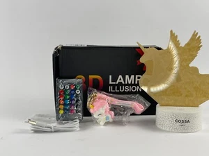 Unicorn Night Light, 3D Illusion Lamp, 16 Colors, Remote, Battery & USB Capable - Picture 1 of 2