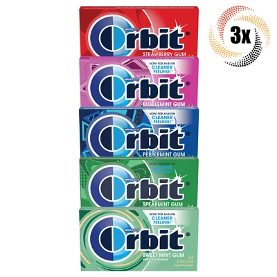 3x Packs Orbit Variety Sugarfree Gum | 14 Pieces Per Pack | Mix & Match - Image 1 of 4