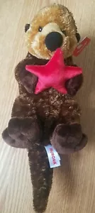 Neu mit Etikett Aurora brauner Seeotter mit rotem Seestern Plüsch 6-14 Zoll - Bild 1 von 3