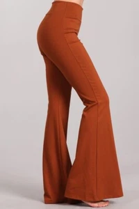 Chatoyant Plus Size Ponte Flare Bell Bottoms Dark Rust 2XL - Picture 1 of 4