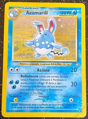 Azumarill 2/111 Neo Genesis Unlimited (2001) - Vintage ITALIAN Holo Rare - MP - Image 1 of 4