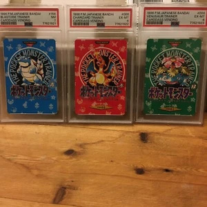 Carddass Vending Map Card Pokemon Blastoise Charizard Venusaur Bandai - Picture 1 of 5