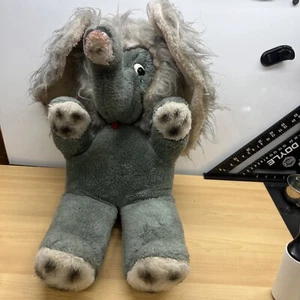 Vintage Elefant Kuscheltier Plüschtier sehr alt muss gereinigt werden 22 Zoll groß - Bild 1 von 5