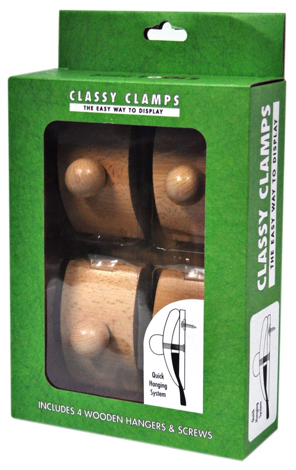 Precision Quilting Tools Classy Clamps Wooden Quilt Wall Hangers - 4 Small Ha...