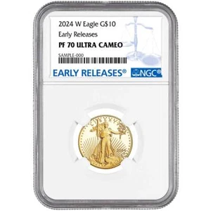 2024-W Proof $10 American Gold Eagle 1/4 oz NGC PF70UC ER Blue Label - Picture 1 of 2