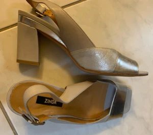 ZINDA SANDALEN GRAU SILBER NEUWERTIG ECHTES LEDER HINGUCKER !! HOHER NEUPREIS - Bild 1 von 5