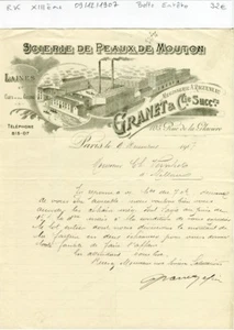 Paris XIII ème 105 Rue de la Glacière - Belle Entête d'une Mégisserie de 1907 - Picture 1 of 1