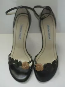 CHARLES DAVID, size 7, Dark Brown, Floral Embellished, Sandal, NEW w/out BOX - Picture 1 of 6