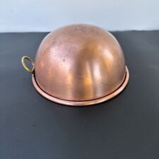 Vintage Copper Mixing Bowl Rolled Edge 8 1/4 " Brass Hanging Ring