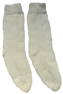 2 PAIRS, NEW, 100% ALPACA WOOL SOCKS FOR CHILDREN, KIDS (3-4 YEARS), 3T, WHITE - Picture 1 of 2