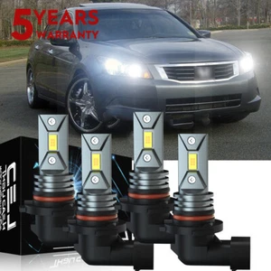 For Honda Accord 2003-2007 Combo 9005 9006 High/Low Beam LED Headlight 4 Bulbs - Picture 1 of 16