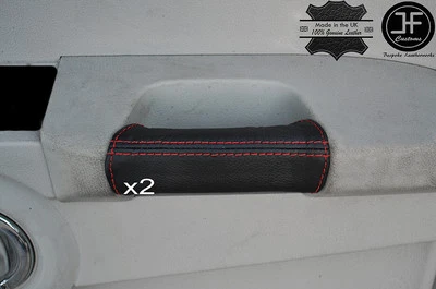 RED STITCH 2X FRONT DOOR HANDLE LEATHER COVERS FITS JEEP COMMANDER 2005-2010 - image 1 of 3