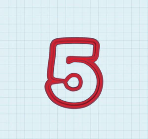 Number Five Cookie Cutter, Shape, Number, Food Safe PLA, 3D Printed - Picture 1 of 1