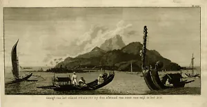 Antique Print-TOPOGRAPHY-SHIP-TAHITI-OTAHEITE-OCEANIA-COOK-Klauber-ca. 1790 - Picture 1 of 6