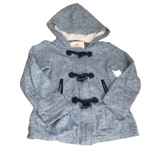 Tucker + Tate Zip Toggle Lightweight Sherpa Hoodie Jacket Girls size 3 Blue Navy - Picture 1 of 9