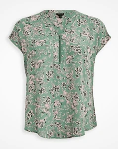 Camicetta Torrid 3X verde floreale georgette zip davanti Dolman cappuccio maniche taglia 3 - Foto 1 di 12