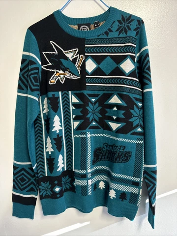 SAN JOSE  SHARKS NHL Christmas Ugly Sweater Men SMALL NICE GRAPHICS ALL PRINT Cover