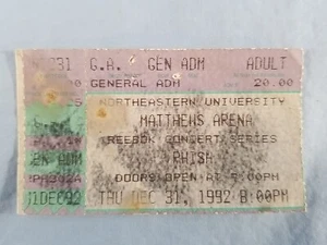 12-31-92 1992 PHISH Vtg Concert Ticket Stub NORTHEASTERN Mathews Arena NEW YEARS - Picture 1 of 2