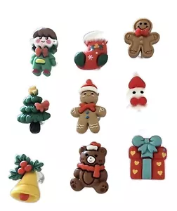 CHRISTMAS MINI Push Pins Set of 9 Handmade Decorative Home Office Church - Picture 1 of 3