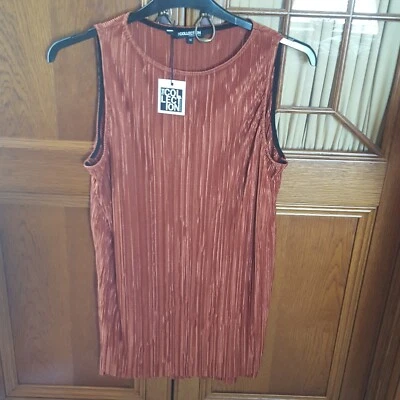 Debenhams Plisse Tabard Top Burnt Orange Size 14 Rrp £26 - Image 1 of 4