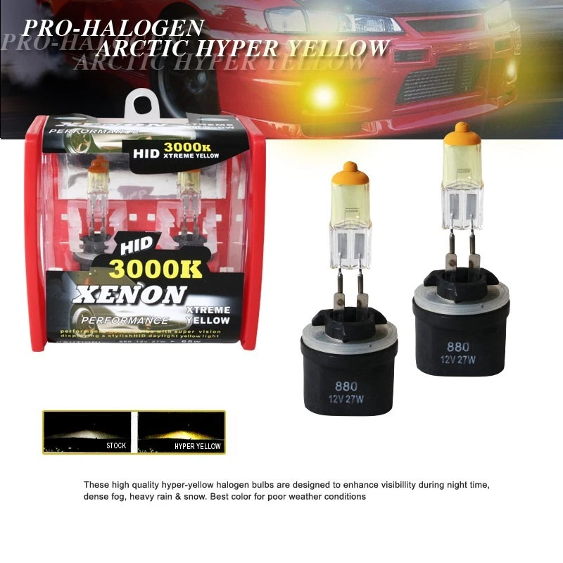 2x 880 Halógeno 12V 27W Coche Bombilla Antiniebla Amarillo 884 885 892 893 899 Foto 1 de 1