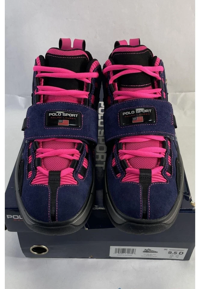 Polo Sport Ralph Lauren PS 100 SK HTL Strap Suede Mid Sneaker New Size 9.5 Neon - Image 1 of 4