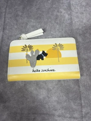 NUEVO SIN ETIQUETAS Radley London Hello Sunshine Cartera Mediana Perro 5.5” X 3.5” Cremallera Foto 1 de 4