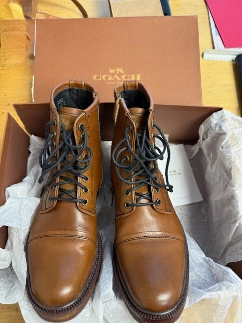 Coach Men’s Henry Boots (Q6194) BROWN 8.5 NEW IN BOX  SIDE ZIP - Image 1 of 4