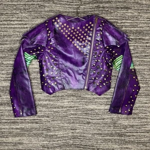 Disney Descendants 2 Mal Costume Jacket Faux Leather Studded Girl’s Size 7/8 - Picture 1 of 14