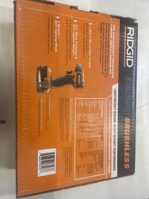 *NEW* Ridgid 18V SubCompact Brushless Cordless Impact Driver Kit, R873211K - Image 1 of 2