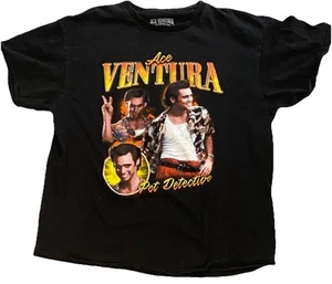 Camiseta Ace Ventura Hombres Detective de Mascotas Promo Algodón Manga Corta Negra Talla XL - Imagen 1 de 5