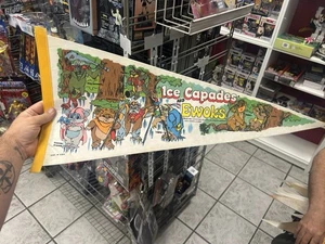 Vintage 1985 Ice Capades And Ewoks Pennant 29" Lucasfilm Star Wars - Picture 1 of 1