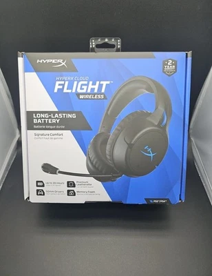 HyperX Cloud Flight Wireless Headphones Headset Black/Blue PS5 PS4 Gaming NEW - Image 1 of 2