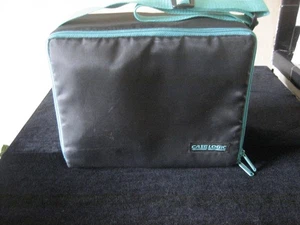Case Logic CD Case Soft Carry Bag Vintage 90s Black Teal Blue Shoulder Strap 30 - Picture 1 of 5