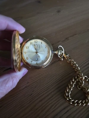 Elgin Quartz Pocket Watch Japan Movement Gold Toned Chain  - Image 1 of 4