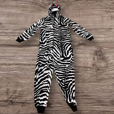 Маленькая цельная пижама-зебра Nick & Nora для взрослых в полоску (952) - Изображение 1 из 4