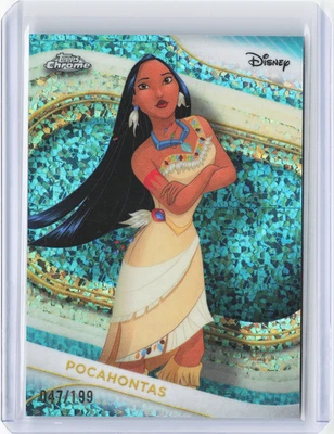 2025 Topps Chrome Disney POCAHONTAS Aqua Mini Diamonds Serial #47/199 - Image 1 of 2