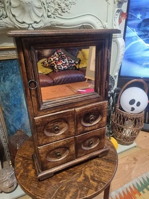 Vintagw Spice Apothecary Cabinet Freestanding/Wall Mounted, 4 Drawers+cupboard - Image 1 of 4