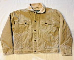 L.L. BEAN Trucker Corduroy Jacket sherpa lined Kids' Youth size L Large 14 - 16 - Picture 1 of 9