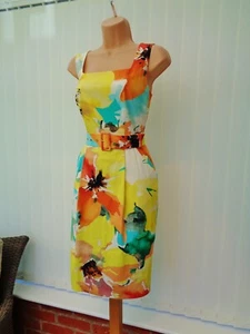 PHASE ACHT MELITA MULTI BLUMENGÜRTEL 50ER MIDI BLEISTIFTKLEID 14 NEU OHNE ETIKETT £110 - Bild 1 von 12