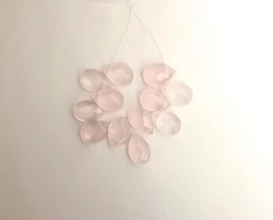QUARZO ROSA SFACCETTATO 12x8MM PERLINE BRIOLETTE A GOCCIA - 9496 - Foto 1 di 3