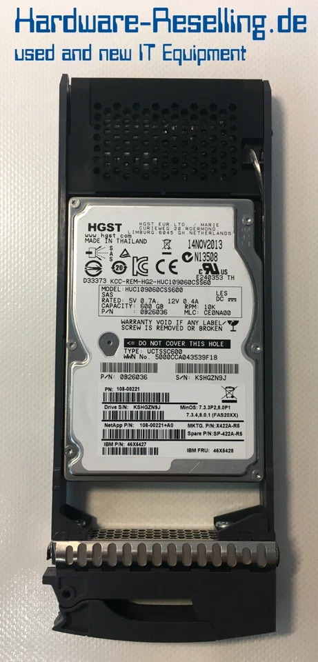 NetApp 600gb 10k SAS HDD 2,5Zoll 46x5427 108-00221+ A0 X422A-R5 SP-422A-R5 - Bild 1 von 1
