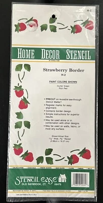 Home Decor Stencil Ease H-2 Strawberry Border New & Sealed With Instructions - Image 1 of 4