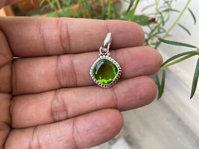 Fine Peridot Topaz Gemstone 925 Sterling Silver Handmade Pendant X-46 - Image 1 of 4
