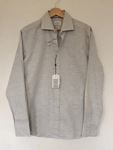 Hackett Men's Shirt No. 14 Savile Row Slim Fit Medium Grey 14 Print - Picture 1 of 4