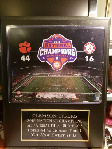 2018 Clemson Champion Wall Plaque Cover